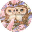 James Browne クロスステッチ 図案 刺しゅう チャート 【Ornament Love Owls】 Heaven And Earth Designs 輸入 上級者 ふくろう フクロウ 梟