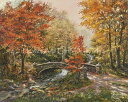 Thomas Kinkade クロスステッチ 図案 刺しゅう チャート 【 Mini Fall at Fox Creek Bridge 】 Heaven And...