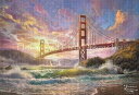 Thomas Kinkade クロスステッチ 図案 刺しゅう チャート 【 Mini Sunset on Golden Gate Bridge 】 Heaven And Earth Designs 輸入 上級者 風景 海 夕焼け