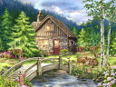 Dona Gelsinger クロスステッチ 図案 刺しゅう チャート 【 The Old Stone Cottage 】 Heaven And Earth Designs 輸入 上級者 風景 丸太小屋 ログハウス 森 森林 山 川 動物