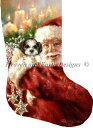 クロスステッチ図案 チャート HAED 手芸 上級者 【シーズー犬のクリスマスストッキング】 Stocking Shih Tzu For Christmas