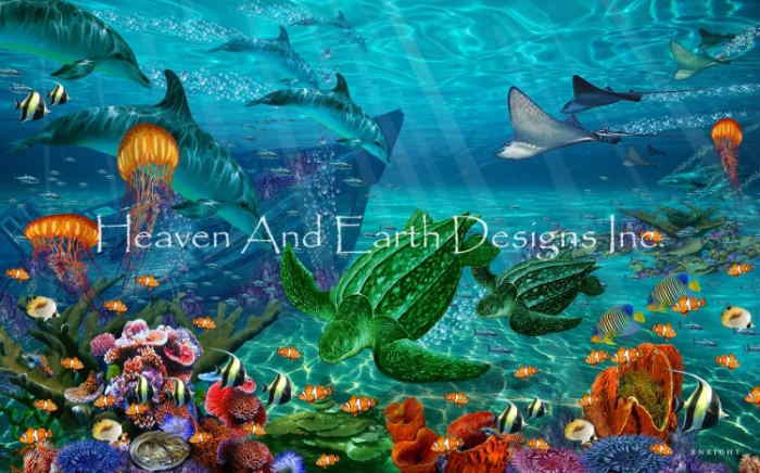 Heaven And Earth Designs クロスステッチ図案 チャート 【World Of Neptune Max Colors】 ENRIGHT, JOHN