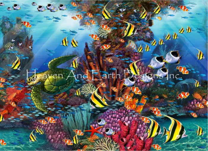 Heaven And Earth Designs クロスステッチ図案 チャート 【サンゴ礁】 The Reef Max Colors