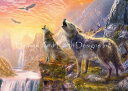 Heaven And Earth Designs クロスステッチ図案 チャート 【サンセット・ハウリング・ウルフ】 Sunset Howling Wolves