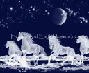 Solo Collection クロスステッチ 図案 刺しゅう チャート 【 Supersized Silver Moon Ocean Spirit Horse...