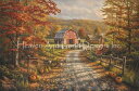 Thomas Kinkade Studios クロスステッチ 刺しゅう チャート HAED 図案 【 Late Afternoon on the Farm 】 Heaven And Earth Designs 輸入 上級者 秋 風景 秋 農場 七面鳥 感謝祭 ターキー