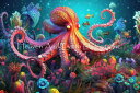 Jim Zuckerman クロスステッチ 図案 刺しゅう チャート 【 Octopus Garden / Octopus Garden Max Colors ...