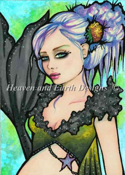 Hannah Lynn クロスステッチ 図案 刺しゅう チャート 【 Eva 】 Heaven And Earth Designs 輸入 上級者 人魚 マーメイド