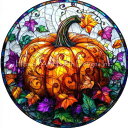 Solo Collection クロスステッチ 図案 刺しゅう チャート 【 Stained Glass Pumpkin 】 Heaven And Earth ...