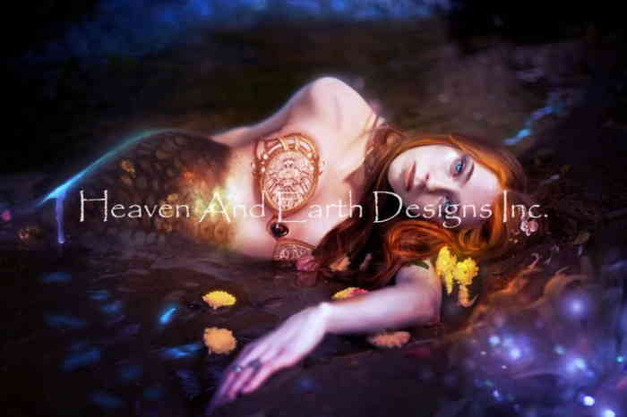 Alexandra V. Bach クロスステッチ 図案 刺しゅう チャート 【 Porcelina AVB 】 Heaven And Earth Designs 輸入 上級者 マーメイド ドラゴン