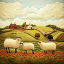 Peggy Collins クロスステッチ 図案 刺しゅう チャート 【 Sheep on the Farm 】 Heaven And Earth Design...