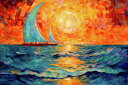 Peggy Collins クロスステッチ 図案 刺しゅう チャート 【 Sunset Sail 】 Heaven And Earth Designs 輸入 上...