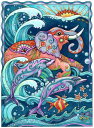 Heaven And Earth Designs クロスステッチ図案 HAED チャート 【Elephant And Dolphins】 SARNAT MARJORIE