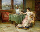 Vicente Palmaroli Y Gonzàlez ビセンテパルマロリゴンサレス 名画 【La Sonata】 HAED クロスステッチ刺しゅう...