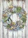 Dona Gelsinger クロスステッチ刺しゅうチャート HAED 図案 【Succulent Wreath】 Heaven And Earth Designs 輸入 上級者様向け