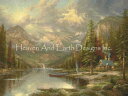 Thomas Kinkade クロスステッチ刺しゅうチャート HAED 図案 【Mountain Majesty Max Colors】 Heaven And Earth Designs 難しい 輸入 上級者様向け 風景 山脈 山 川 森林 森