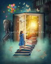 Solo Collection クロスステッチ刺しゅうチャート HAED 図案 【Supersized Little Girl Walking Up Stair...