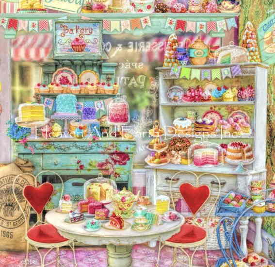 Aimee Stewart クロスステッチ刺しゅうチャート HAED 図案 【QS Little Cake Shop Max Colors】 Heaven And Earth Designs ケーキ お店屋さん スイーツ スウィーツ お菓子 洋菓子