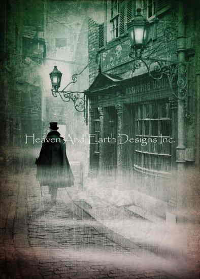 Alchemy Gothic クロスステッチ刺しゅうチャート HAED 図案 【Appointment With The Maker】 Heaven And Earth Designs 霧雨 風景 マント