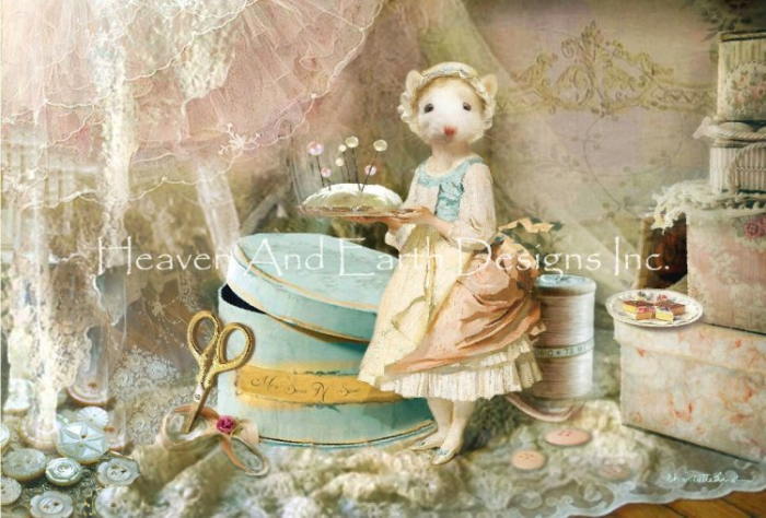 Charlotte Bird クロスステッチ刺しゅうチャート HAED 図案 【In The Sewing Room】 Heaven And Earth Designs ネズミ ねずみ ハンドメイド 手芸 ソーイング