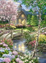 Dona Gelsinger クロスステッチ刺しゅうチャート HAED 図案 【Spring Chapel Max Colors】 Heaven And Earth Designs 風景 春 教会 結婚式 花