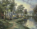 Thomas Kinkade クロスステッチ図案 チャート HAED 手芸 上級者 【Mini Hometown Lake】 Heaven And Earth Designs 輸入 上級者 風景 川 小川 カントリー 林道