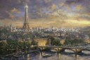 Thomas Kinkade クロスステッチ図案 チャート HAED 手芸 上級者 【Mini Paris City of Love】 Heaven And Earth Designs 輸入 上級者 風景 川 エッフェル塔 パリ フランス 橋 夕焼け 夕暮れ 日暮れ