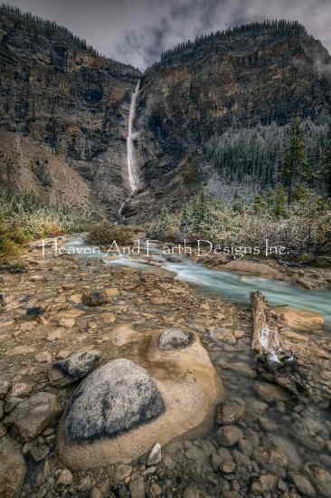 Geoff Pritchard クロスステッチ刺しゅうチャート HAED 図案 【Takakkaw Falls】 Heaven And Earth Designs 輸入 上級者 風景 川 滝 小川 山 石 ストーン