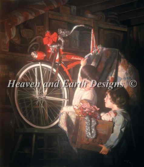 Bob Byerley クロスステッチ刺しゅうチャート HAED 図案 【Christmas Memories】 Heaven And Earth Designs 輸入 上級者 子供 幼児 プレゼント 贈り物 ガレージ 納屋