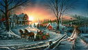 Terry Redlin クロスステッチ刺しゅうチャート HAED 図案 【The Pleasures of Winter】 Heaven And Earth Designs 輸入 上級者 風景 馬車 馬 雪 朝日 朝陽 雪化粧