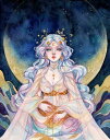 Margaret Morales クロスステッチ刺しゅうチャート HAED 図案 【Lunar Goddess Max Colors】 Heaven And Earth Designs 輸入 上級者 女性 女 女神 神 月 三日月 巫女