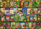 Aimee Stewart クロスステッチ刺しゅうチャート HAED 図案 【Vintage Summer Garden Book Shelf】 Heaven And Earth Designs 輸入 上級者 書籍 古書 本 花 夏