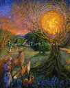 Josephine Wall クロスステッチ刺しゅうチャート HAED 図案 【Moon Tree】 Heaven And Earth Designs 難しい 上級者 風景 木 月