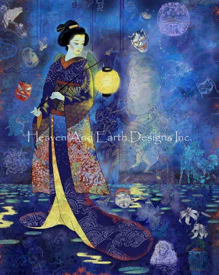 Ernie Francis クロスステッチ図案 チャート HAED 手芸 上級者 【May Geisha】 Heaven And Earth Designs 輸入 上級者 芸者 江戸 和風 日本 伝統 着物 怪奇 幽鬼 怪談