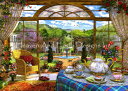 Dominic Davison クロスステッチ刺しゅうチャート HAED 図案 【The Conservatory】 Heaven And Earth Designs 風景 ティータイム 紅茶 庭 ガーデン