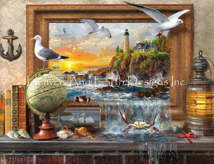 Dominic Davison クロスステッチ刺しゅうチャート HAED 図案 【Marine to Life Max Colors】 Heaven And E...