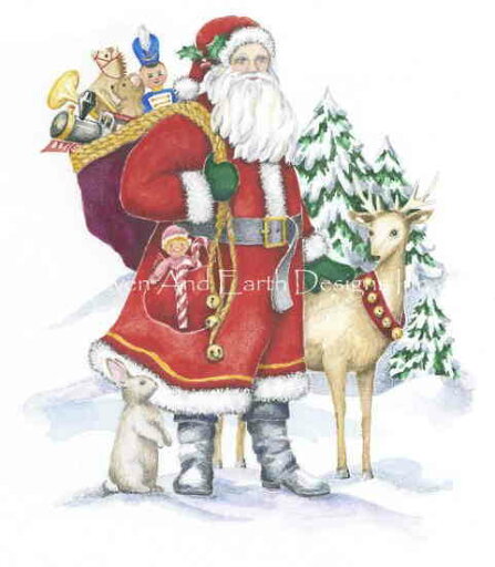 Carol Wilson クロスステッチ刺しゅうチャート HAED 図案 【Santa and Reindeer CW】 Heaven And Earth Designs クリスマス サンタ サンタクロース Carol Wilson クロスステッチ刺しゅうチャート HAED 図案 【Santa and Reindeer CW】 Heaven And Earth Designs クリスマス サンタ サンタクロース