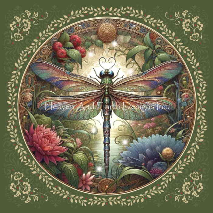 Malcolm Watson クロスステッチ 図案 刺しゅう チャート Heaven And Earth Designs 【 Dragonfly Dreams 】 輸入 上級者 とんぼ トンボ 蜻蛉