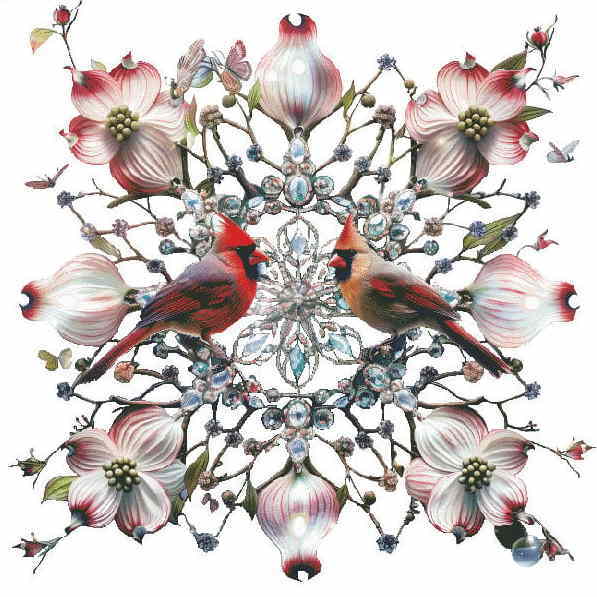 Elizabeth Welker クロスステッチ 図案 刺しゅう チャート 【 Pa and Nana NO BK / 背景無し 】 Heaven And Earth Designs 輸入 上級者 トリ 鳥 とり