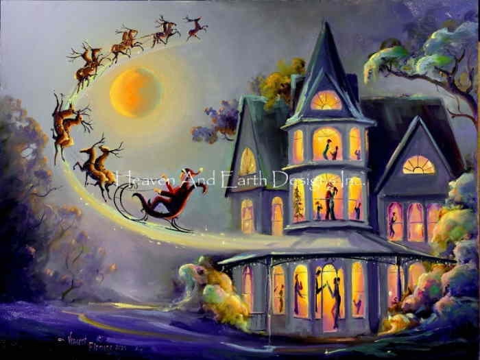 Vincent Fleming クロスステッチ 図案 刺しゅう チャート 【 Santa and Party 】 Heaven And Earth Des..