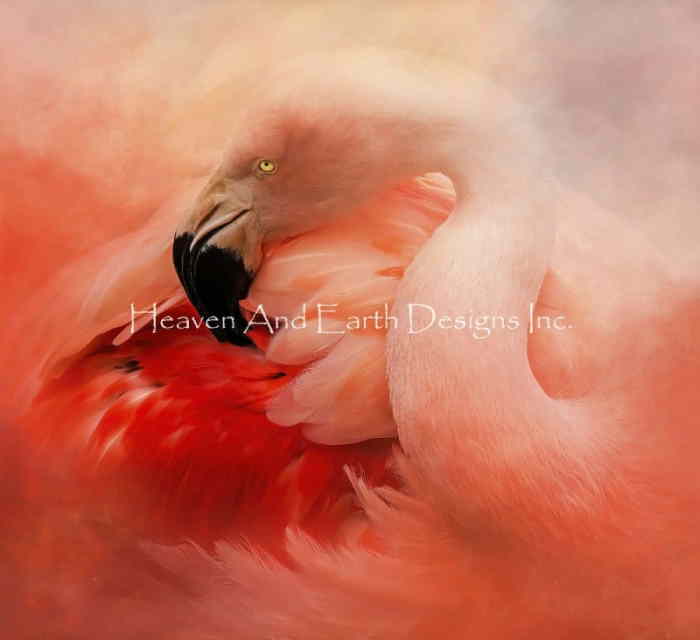 Kelley Parker クロスステッチ 図案 刺しゅう チャート 【 Divine Beauty 】 Heaven And Earth Designs 輸入 上級者 フラミンゴ ふらみんご