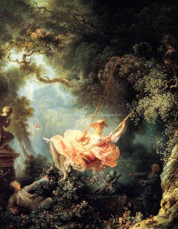 Jean Honore Fragonard ジャン・オノレ・フラゴナール 名画 【 The Swing - ぶらんこ - 】 HAED クロス..