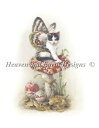 Heaven And Earth Designs (HAED) クロスステッチ刺繍 図案 輸入 Mushroom Dweller 猫 キノコ 妖精 マッシュルー...