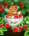Heaven And Earth Designs (HAED) クロスステッチ刺繍 図案 輸入 Strawberry Kitten 妖精 猫 フェアリー 苺 ス...