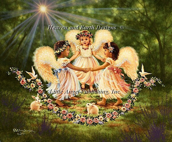 クロスステッチ刺繍 図案 輸入 Heaven And Earth Designs (HAED) 天使 Together in My Fathers Garden 全面刺し 上級者