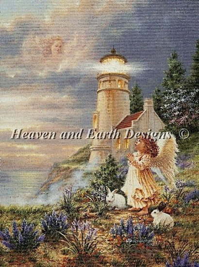 クロスステッチ刺繍 図案 輸入 Heaven And Earth Designs (HAED) 灯台と天使 A Little Hope 全面刺し ..