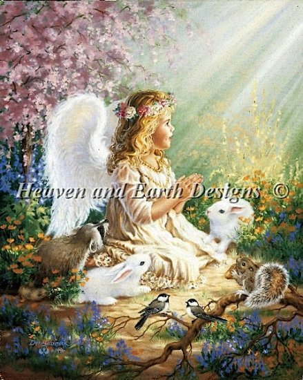 クロスステッチ刺繍 図案 輸入 Heaven And Earth Designs (HAED) エンジェル・スピリット An Angels Spirit 全面刺し 上級者