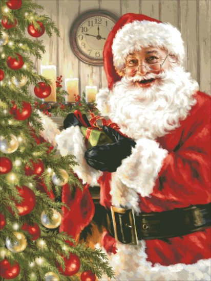 クロスステッチ刺繍 図案 輸入 Heaven And Earth Designs (HAED) 眼鏡のサンタ Santa With Glasses 全..