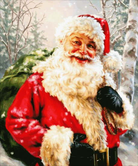 クロスステッチ刺繍 図案 輸入 Heaven And Earth Designs (HAED) ホワイトクリスマスのサンタ White Ch..