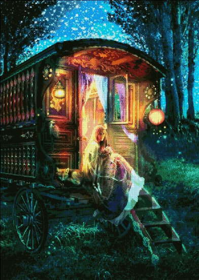 ししゅうクロスステッチ図案 HAED 蛍とジプシー Heaven And Earth Designs 輸入 Aimee Stewart 上級者 Mini Gypsy Firefly 全面刺し